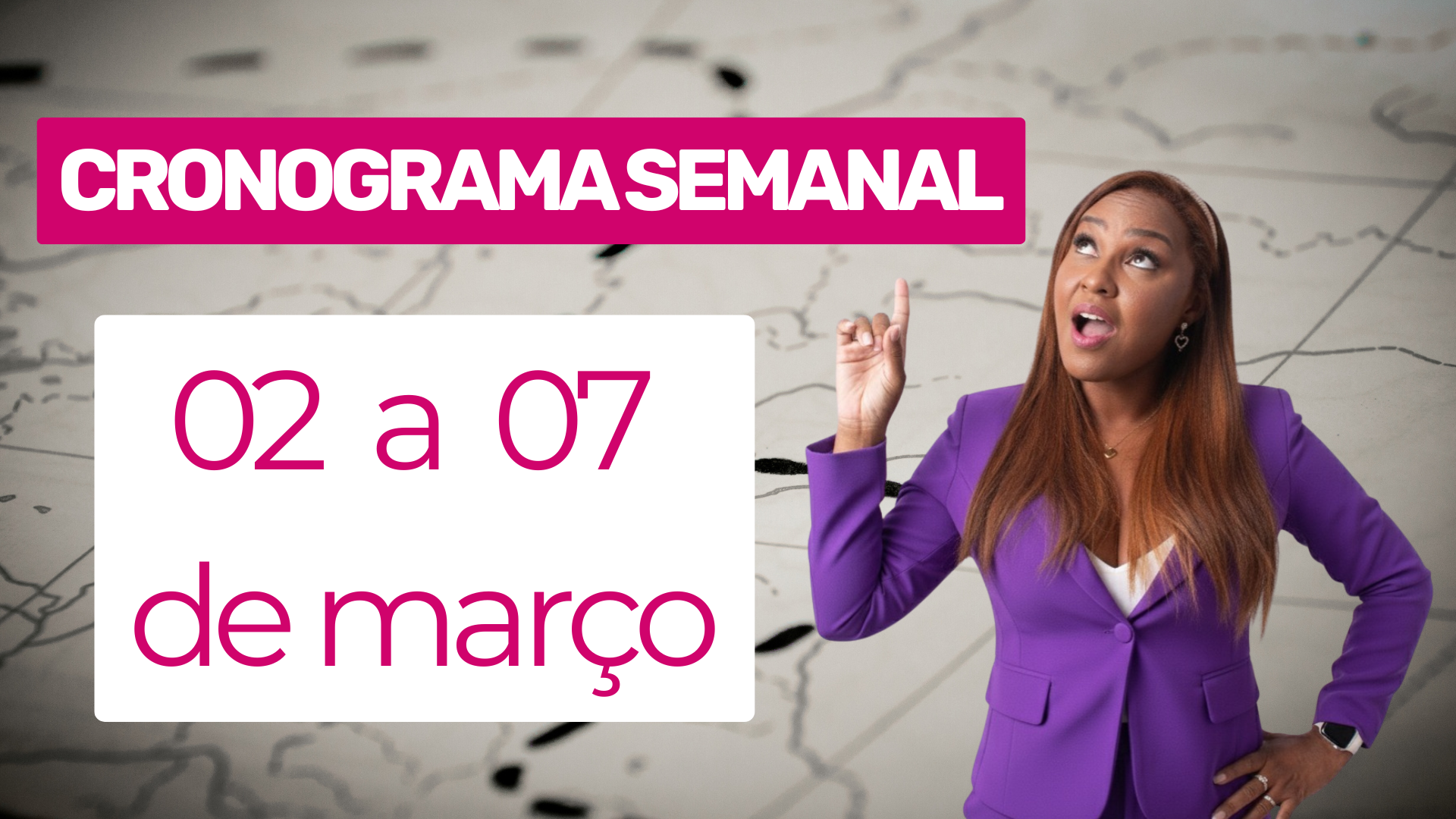 Banner com programação de aulas online para concursos públicos em março